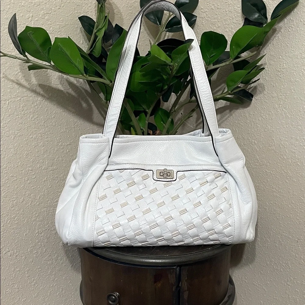 B. Makowsky leather woven shoulder bag